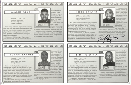 1996 Basketball Stars Multi Signed Magics Roundball Classic Game Program With 7 Signatures Including Kobe Bryant (Beckett)